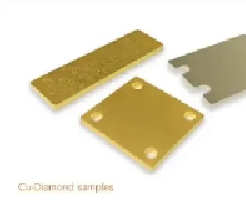 Copper-diamond composite materials for heat dissipation in semiconductor devices