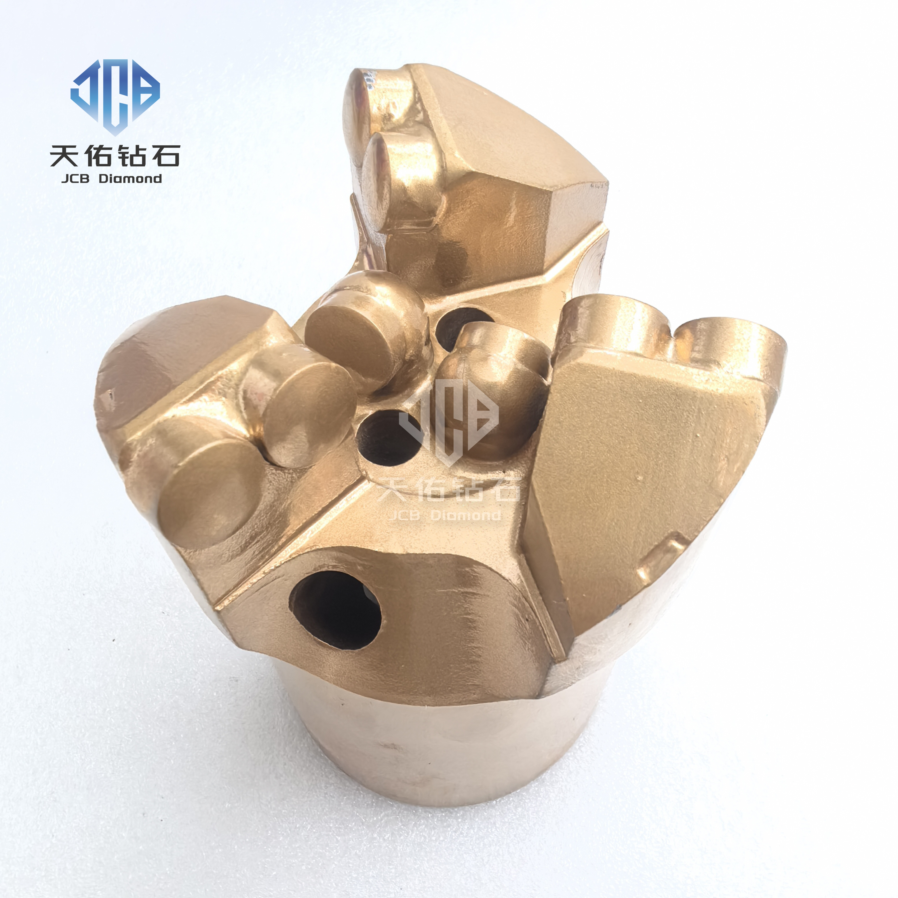 Concave three-blade drill bit