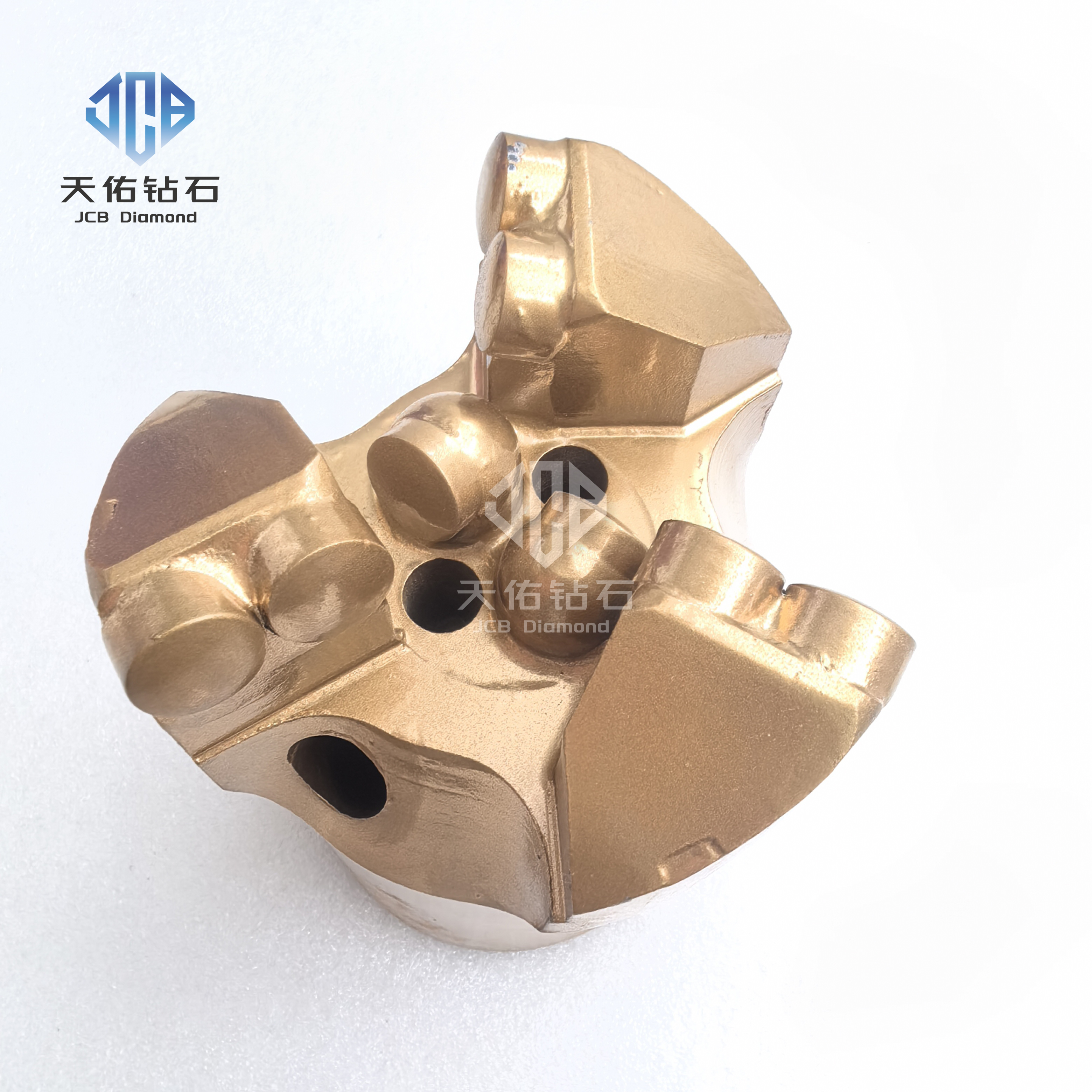 Concave three-blade drill bit